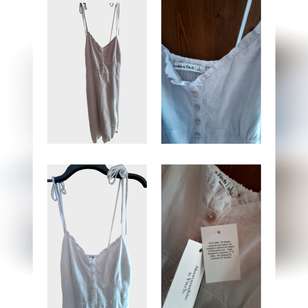Abercrombie & Fitch White Petite Medi Dress
